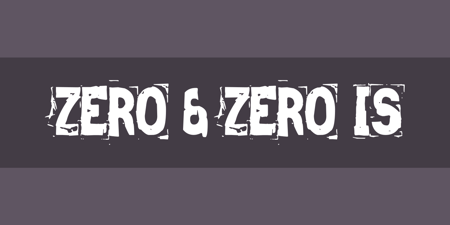 Beispiel einer Zero & Zero Is Regular-Schriftart